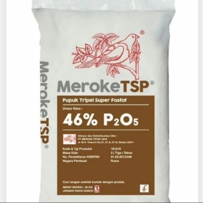 TERMURAH - PUPUK MEROKE TSP 50 KG ORIGINAL KEMASAN PABRIK