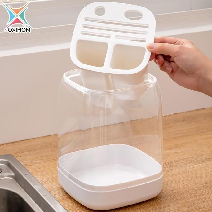 Promo Oxihom Tempat Sendok Estetik Tempat Sendok Garpu Dengan Tutup Tempat Pisau Dapur Tenpat Sendok