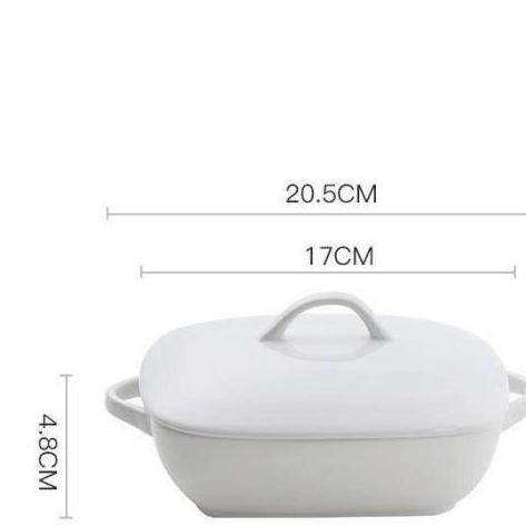 Murah Piring Saji Ceramic Baking Tray With Cover / Tempat Piring Keramik Dengan Tutup  Tempat Piring