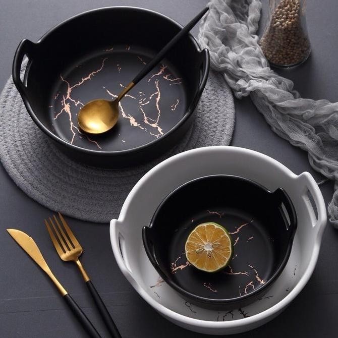 Grosir Mangkok Keramik - Classic Ceramic Marble Bowl