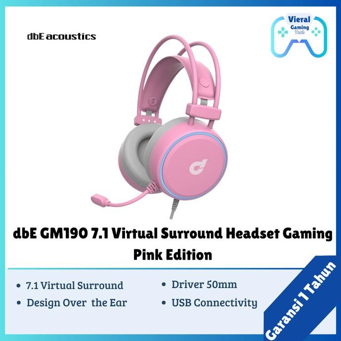 Dbe Gm190 7.1 Virtual Surround Headset Gaming Pink Edition Co