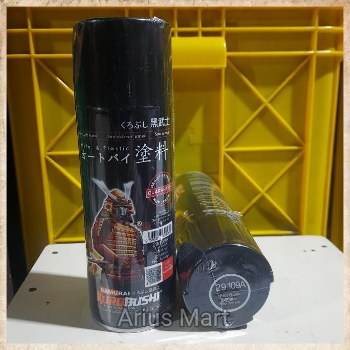 Pilok/Pilox Samurai Cat Semprot Samurai 109A Flat Black Hitam Doff murah