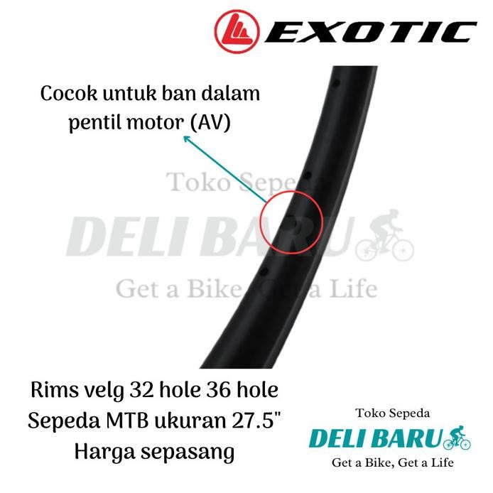 Exotic Rims Velg ukuran 27.5 sepasang rim pelek double wall 36 32 hole murah