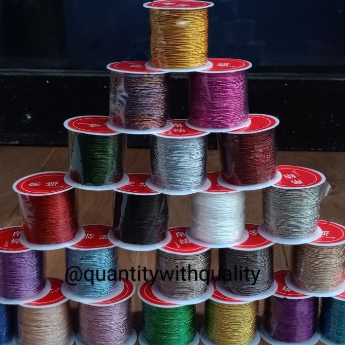 Tali Giok 0,8mm metalik cord bahan craft benang gelang kalung murah