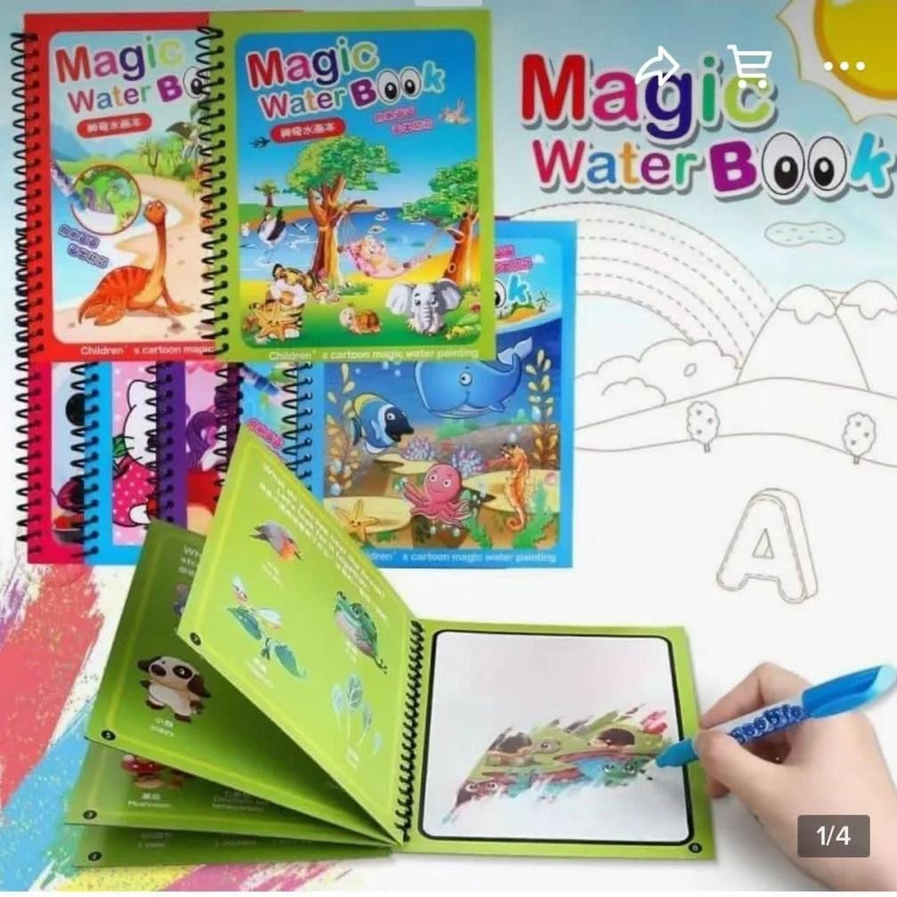 

fj-44 Buku Gambar - Buku Lukisan Anak / Magic water Book /Buku Mewarnai - Buku Stiker Premium