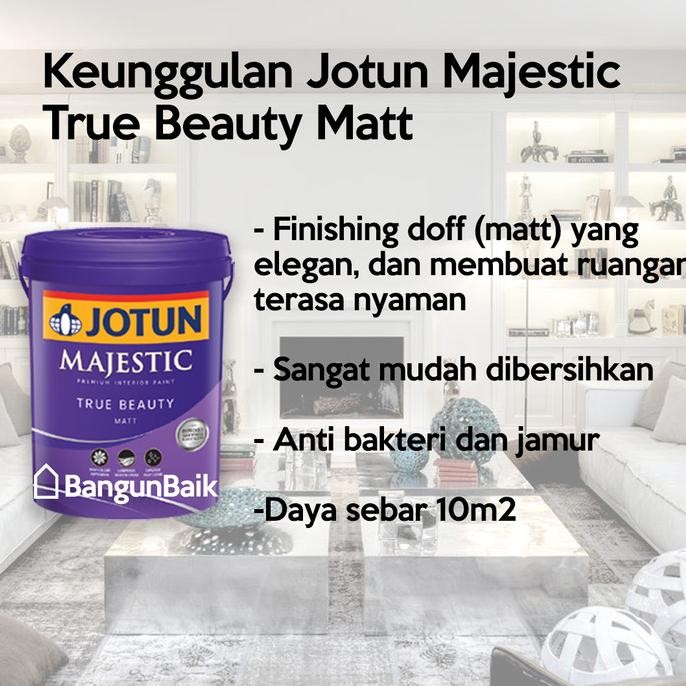 Jotun Majestic True Beauty Matt 9911 Platinum / Cat Interior murah