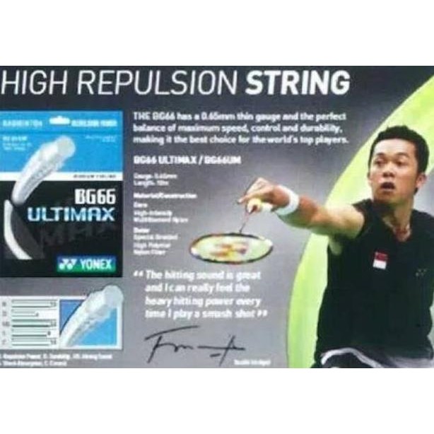 fx-23 SENAR YONEX BG 66 ULTIMAX /  66UM MADE IN JAPAN ORIGINAL SUNRISE NEW PACKING KODE SP 100% BERG