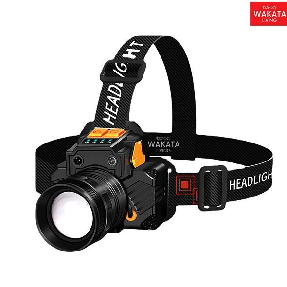 Senter Lampu Kepala Super Terang Headlamp Led Rechargeable Zoom