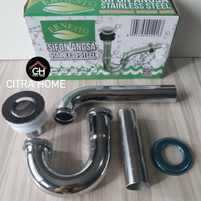 Ernesto Sifon Wastafel Leher Angsa Stainless 1.1/4" Harga Spesial
