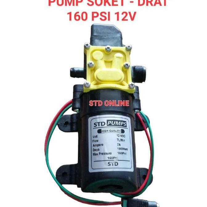 Pompa Sprayer Aki 160 Psi ( Soket Drat) Pompa Steam 160 Psi 12V Std Pump New Stok