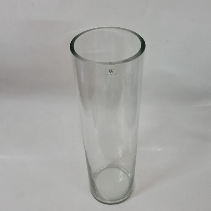 Vas bunga bulat kaca tabung Bamboo D tinggi 50 cm BS