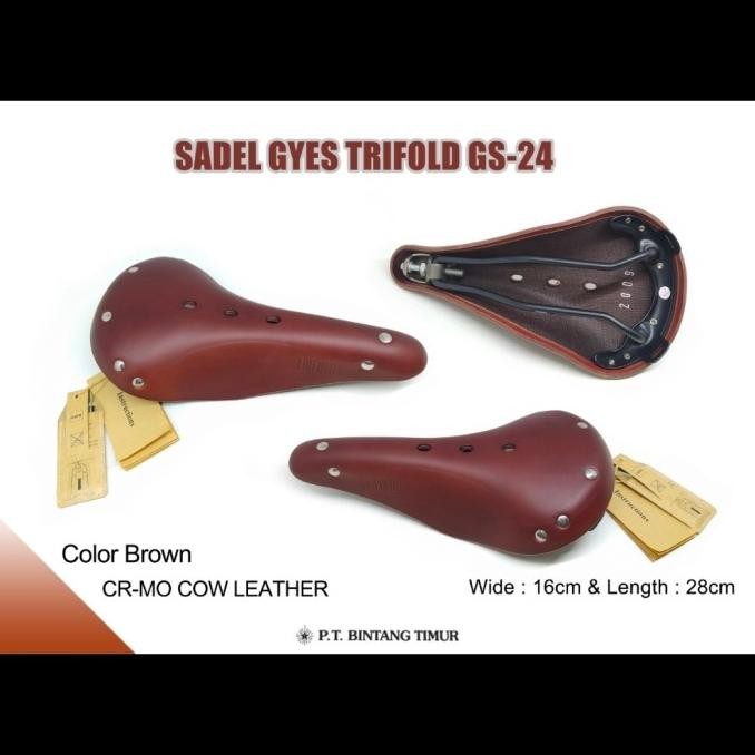 Gyes Sadel Kulit Gyes Trifold GS 24 lebar 16cm panjang 28cm .