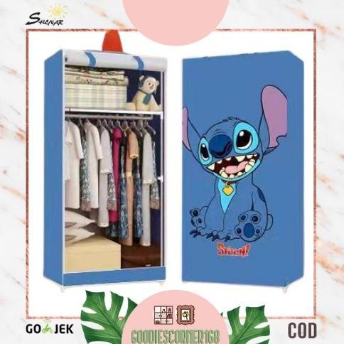 LEMARI PORTABLE PAKAIAN ANAK/ LEMARI KAIN PLASTIK 60 CISS LEMARI TIRAI RESLETING/ LEMARI ANAK COWOK 