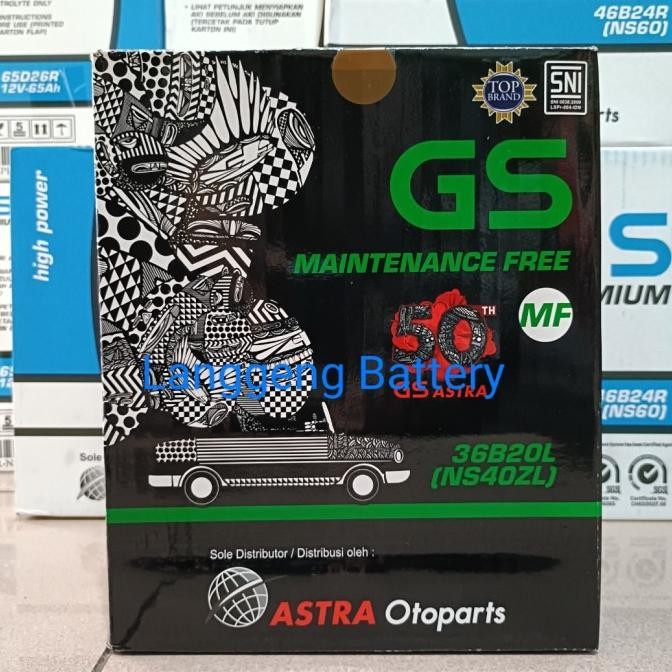 Aki Mobil Jazz, Freed, Ertiga, Xpander GS Astra MF NS40ZL Aki kering TERBATAS