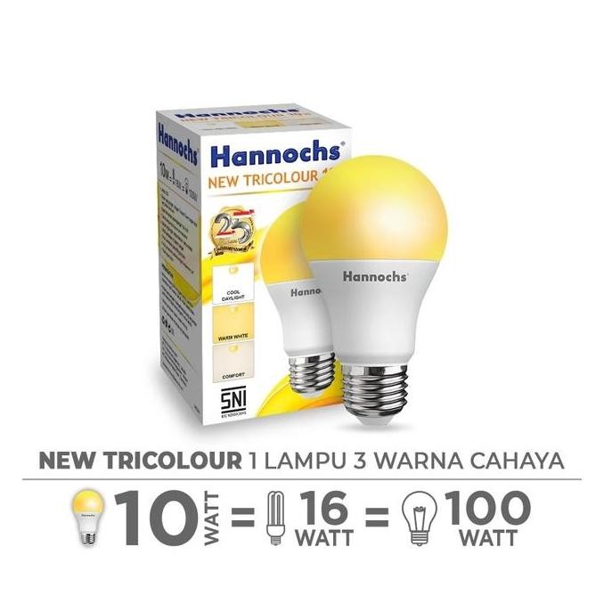 Hannochs Lampu LED New Tricolour - 1 Lampu 3 Warna Cahaya murah