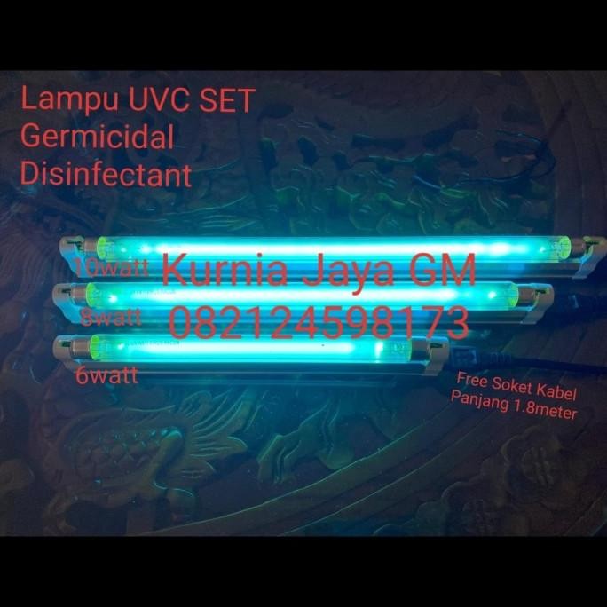 Lampu UVC Sterilizer T5 8watt /UV Kuman Bakteri 8watt KAP+KABEL SET murah