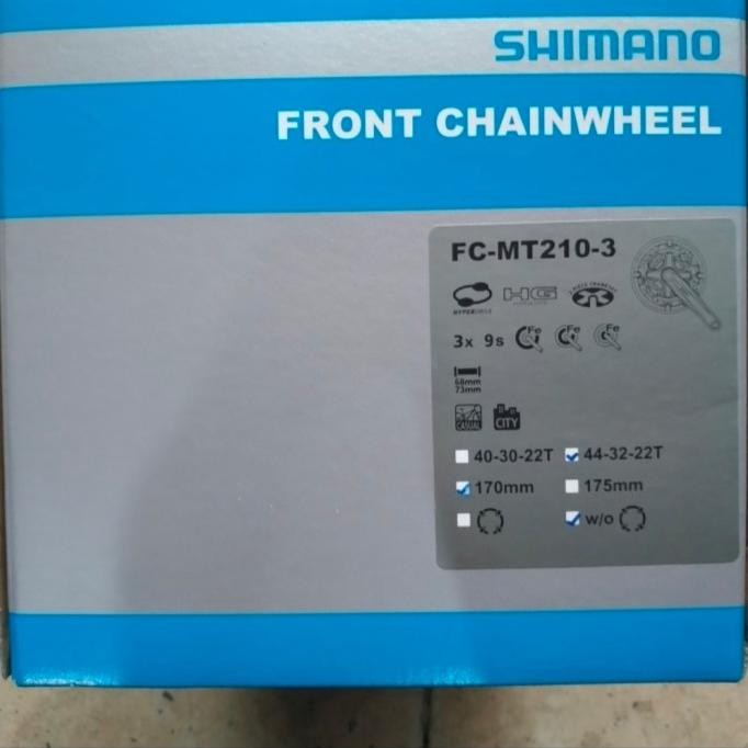 Crank set FC-MT210-3 Altus 44 32 22 t 9sp Shimano ORIGINAL dus Gir Depan Crank Altus FC MT 210 3 Spe