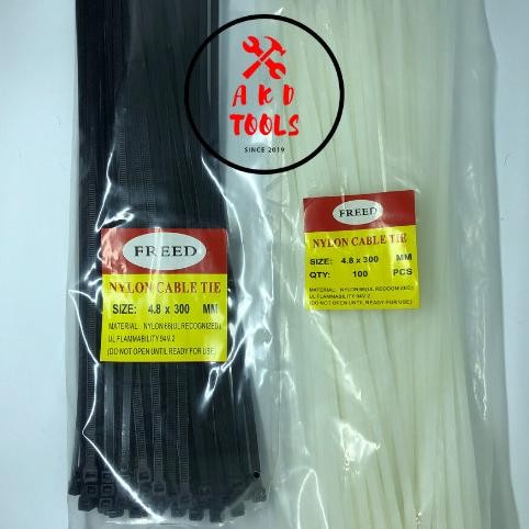 

Kabel Tis Ties / Cable Tie TEBAL 4.8 x 300mm(30cm) Putih / Hitam murah