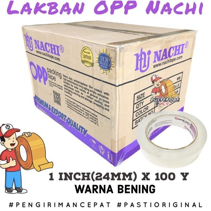 

[PER 1 DUS] Lakban OPP Nachi 1 inch (24mm) 100 Yard PER 1 DUS murah