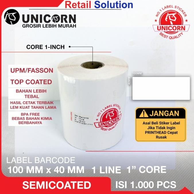

Stiker Barcode Label Semicoat 100 x 40 mm / 100x40 mm / 100x40mm murah
