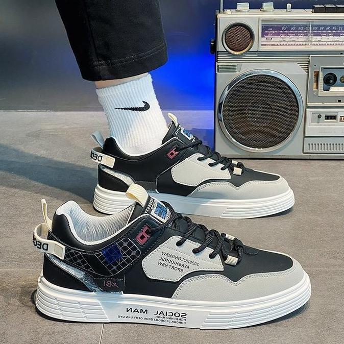 Murah Nomad Hype Sepatu Sneakers Impor Kulit Hak Tinggi S26 Casual Nyaman Lentur Modis Shoes Pria Ka