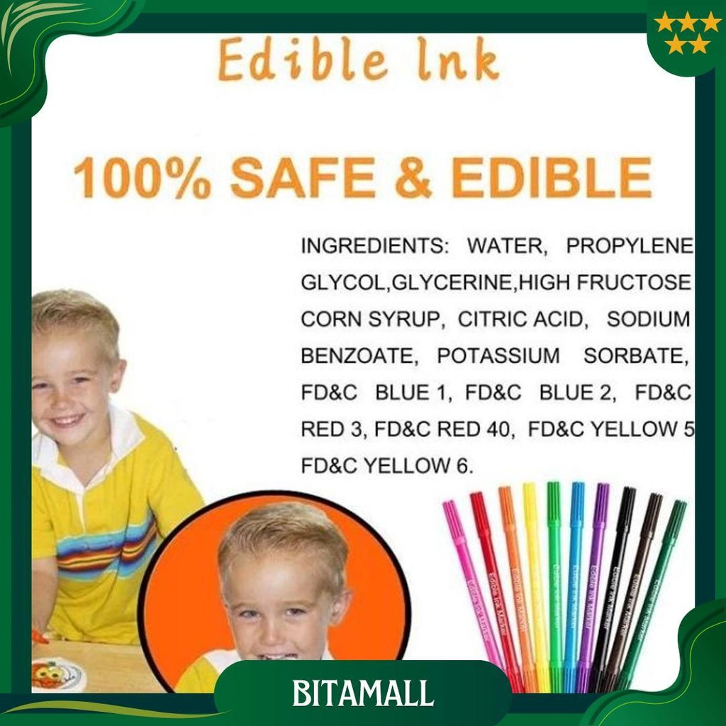 

Gm Spidol Bento Spidol Dekorasi Kue 1 Set Isi 12 Warna Edible Food Pen Edible Marker Dekorasi Bento Kue Baking Decoration Cod