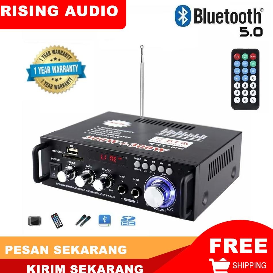 Riing Audio Amplifier Bt298A Bluetooth Eq Audio Amplifier Araoe Home Theater Fm Radio 600W Erndy Amp