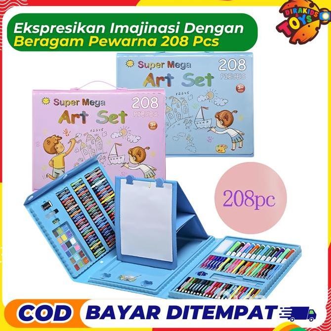 

PENSIL WARNA CRAYON SET ISI 208PCS BOARD MARKERS PAPER PASTELS ORIGINAL DAN TERPERCAYA