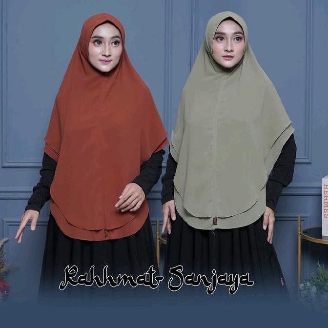 Sale Khimar 2 Layer Oval Jumbo / Hijab 2 Layer Oval Jumbo Rahmat Sanjaya Muslim Instan  Panjang  Cer