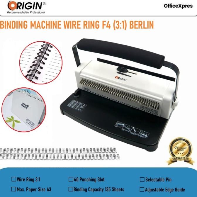 

Mesin Jilid Spiral Kawat F4 Folio / Mesin BInding 40 Lobang Berlin 3:1