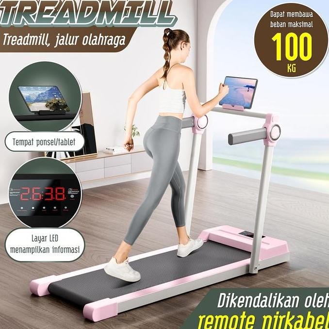 BEBAS ONGKIR - Treadmill Electric Running Walking Pad low wattAlat Olahraga Gym Cardio Fitness mesin