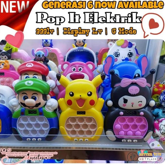 || ORIGINAL / Mainan Game Anak Pop It Elektrik GEN 6 FAST PUSH PUZZLE GAME LV999 6 Mode Display LV T