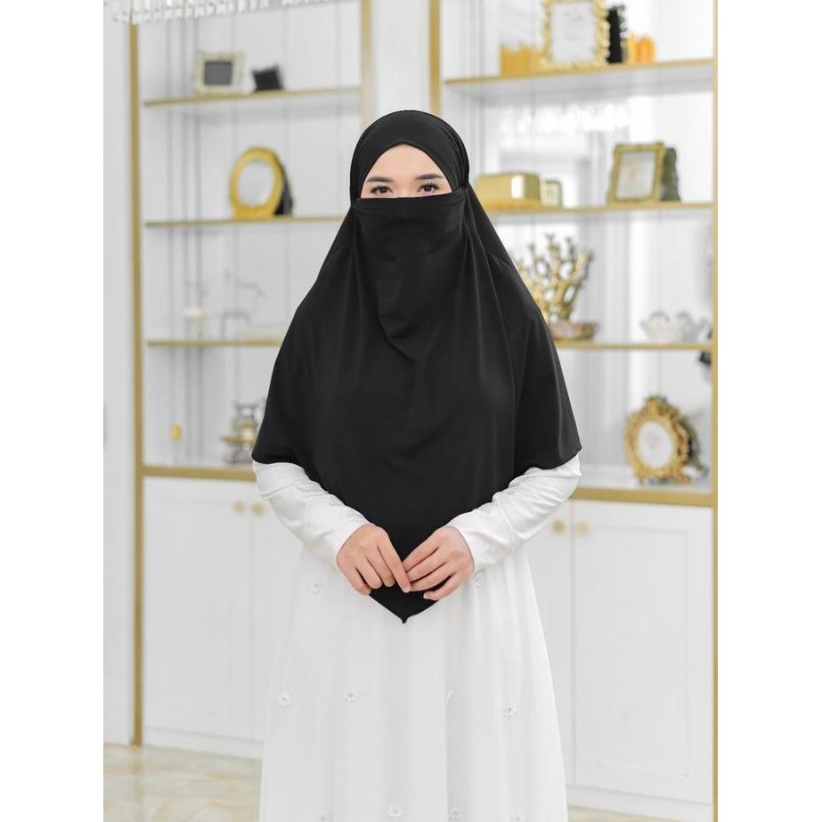 Grosir Khimar French Ukuran L Premium 3 In 1 Cadar Jersey Modif Terbaru 2024 - Aqiya Frech - Muslim,