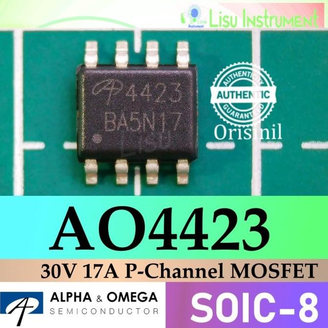 Update AO4423 30V 17A P-Channel MOSFET 4423 SOIC-8 Alpha & Omega ORIGINAL lisu992 Berkualitas