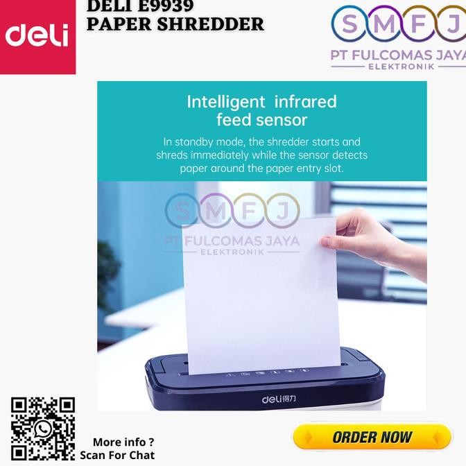

Promo Deli E9939 Mesin Penghancur Kertas Berkas Paper Shredder Cross Cut