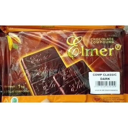 

Elmer dark chocolate compound 1 kg / classic dcc dark cooking chocolat murah