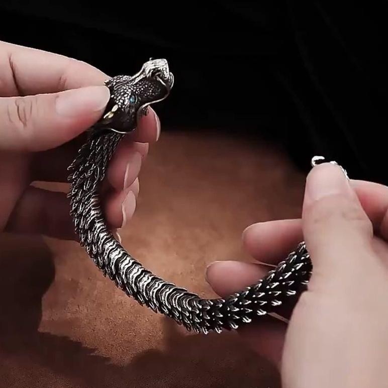 GF21 20cm Gelang Rantai Naga / Gelang Pria Naga / Gelang Rantai Kepala Naga / Gelang Rantai Tangan N