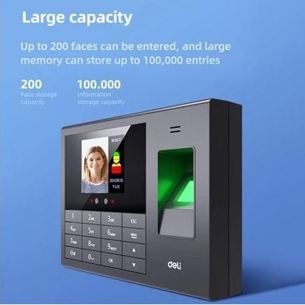 

Sale Deli Face Recognition E3765 Attendance Machine Mesin Absensi Garansi Resmi