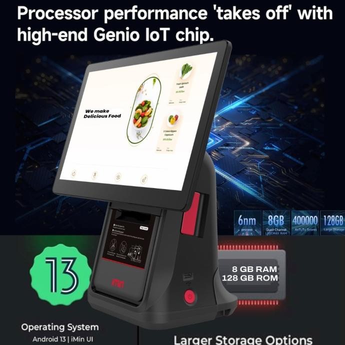 

Grosir Mesin Kasir Android 13 Desktop Imin D4 503 Pro 8Gb/128Gb W/ Printer