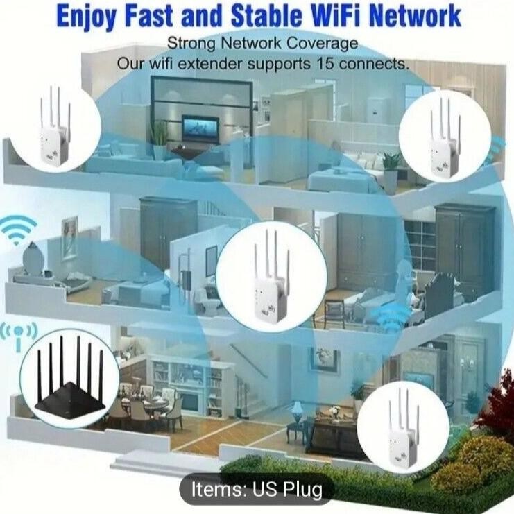 5G Dual Band 4 Antena Wifi Range Extender Router  Penguat Sinyal 300M Wifi Repeater Wireless Repeate