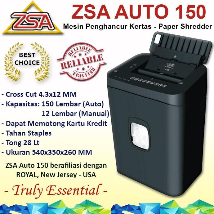 

Sale Zsa Auto 150 Penghancur Kertas, Shredder 150 Lembar, Official Store