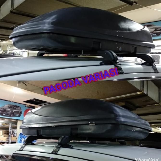 paket Roof box + cross bar jepit body mobil Livina