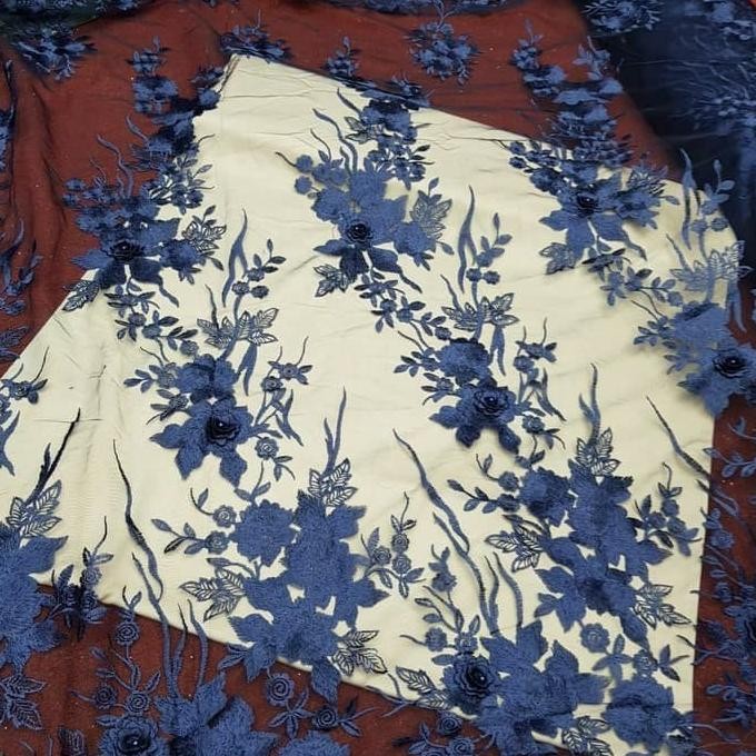 [[ PICKY / KAIN BROKAT TILE 3D_TILE BRUKAT BUNGA TIMBUL. BAHAN DRESS GAUN BEST SELLER