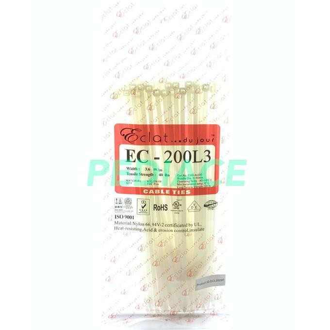 

Kabeltis Nylon 20 Cm Kabel ties Kabelties Putih 1 Pack 100 Pcs