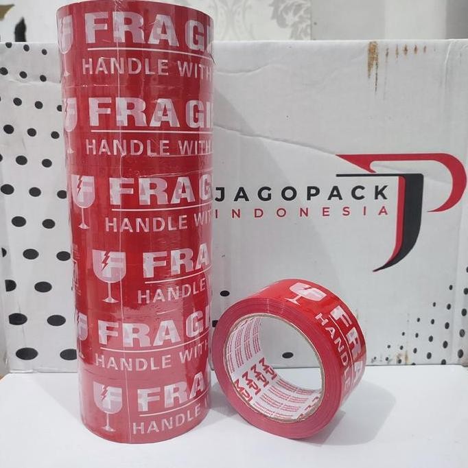 

Promo 1 SLOP [ 6 PCS ] Lakban Fragile Merah - Fragile Putih 48 mm x 100 Yard Handle With Care Jangan Dibanting - MPI COD