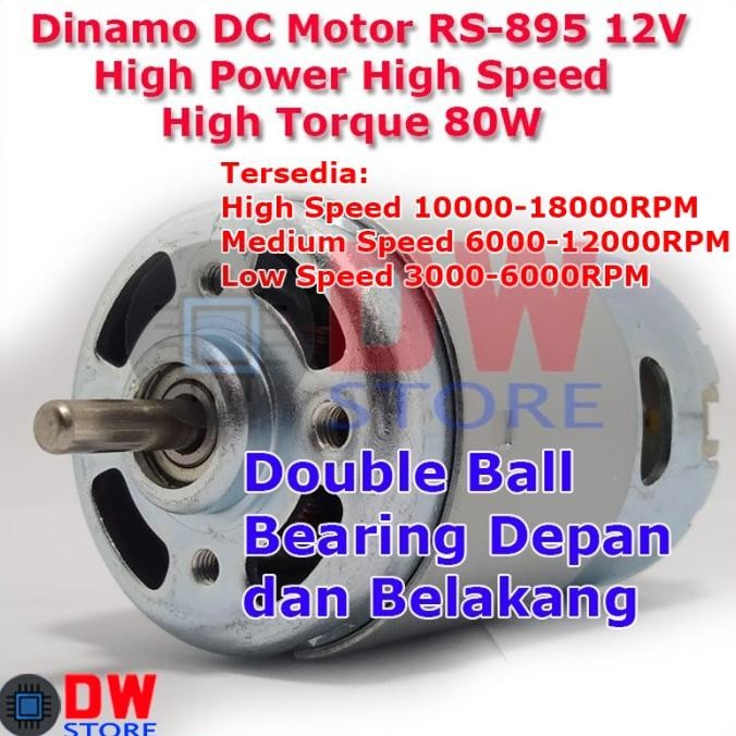 Dinamo Dc Motor Rs-895 895 12V 15V 18V 24V High Speed Rpm Power Torque New Stok