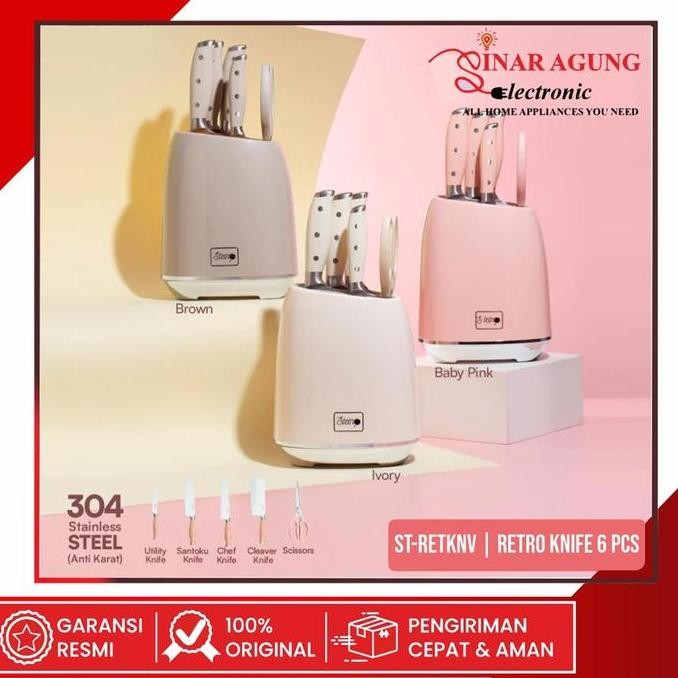 Murah Steincookware Retro Knives Stein 6 Pcs Pisau Set Original