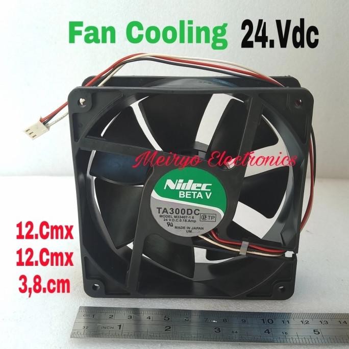 Fan.12.Cm - 24.Vdc ( Nidec Brushless Fan Motor Nidec Beta V ) 3 Kabel New Stok