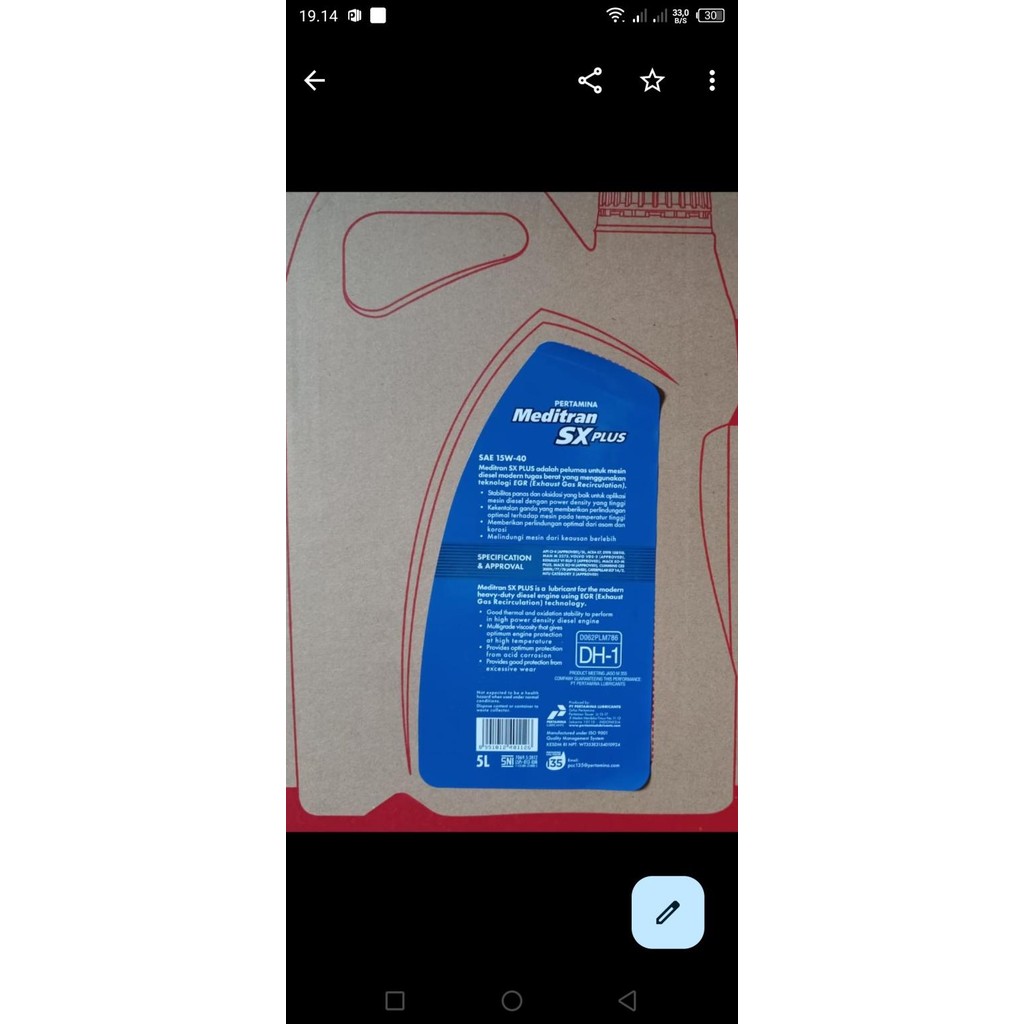 Sale Pertamina - Meditran Sx Plus - Sae 15W-40 - Api Ci - 4 -  5 Liter