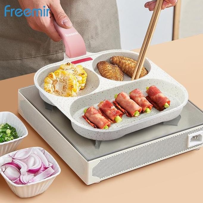 Sale [Freemir] Wajan 3In1 Sekat Anti Lengket Pink Bakelite